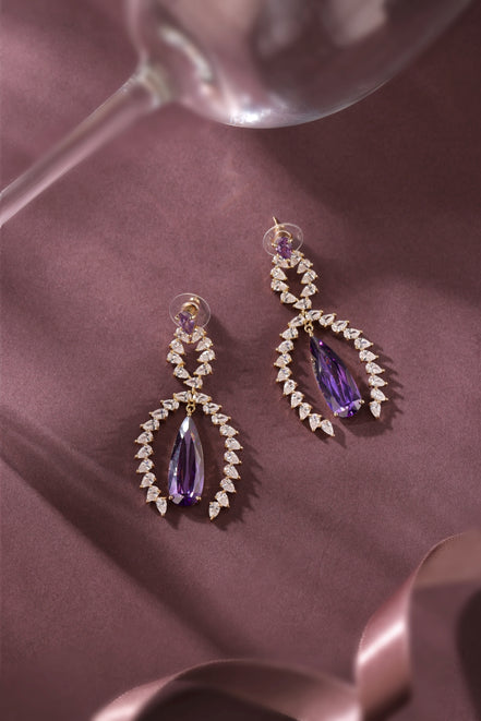 Amethyst Cascade Drop Earrings