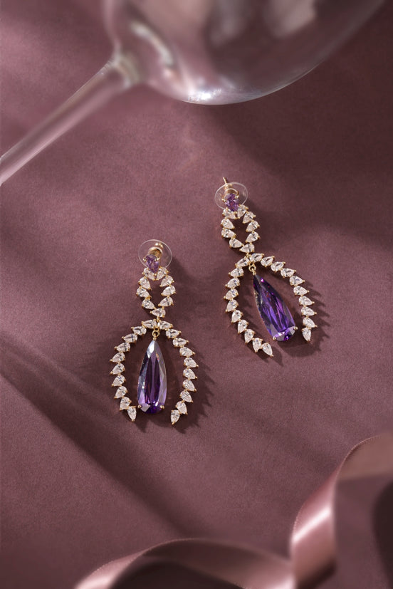 Amethyst Cascade Drop Earrings