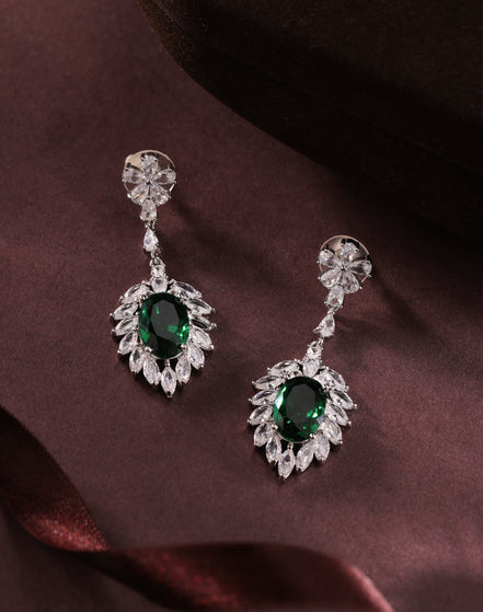 Emerald Halo Earrings