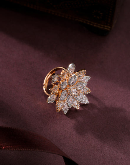 Golden Petal Bloom Ring